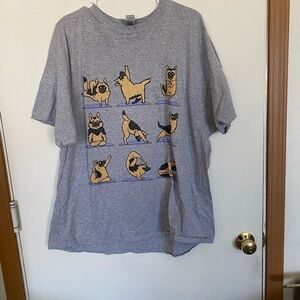 Unisex 2X graphic T-shirt with dogs doing yoga